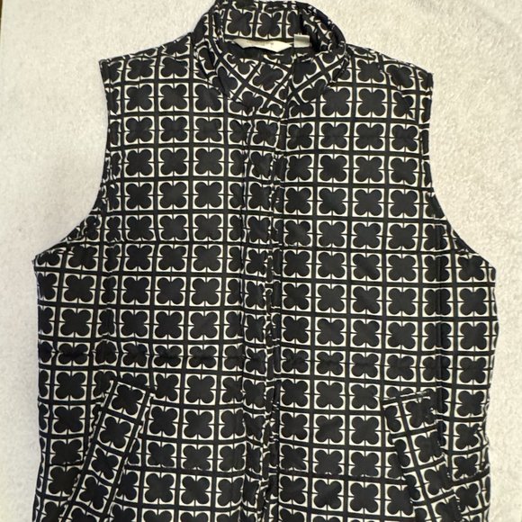 Women’s LIZ CLAIBORNE Black & White Fall/Winter Puffer Vest Size Medium Classic - Picture 3 of 11